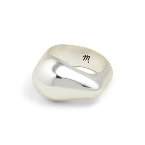Madewell Polished Silver Modern Statement Cocktail Ring::Nwt::